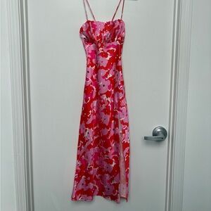 Princess Polly Red and Pink Floral Maxi Dress